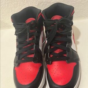 Red and Black High-Top Sneakers